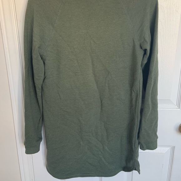 H&M, Olive Green Long Crewneck Sweater, Size: Small - Picture 2 of 3